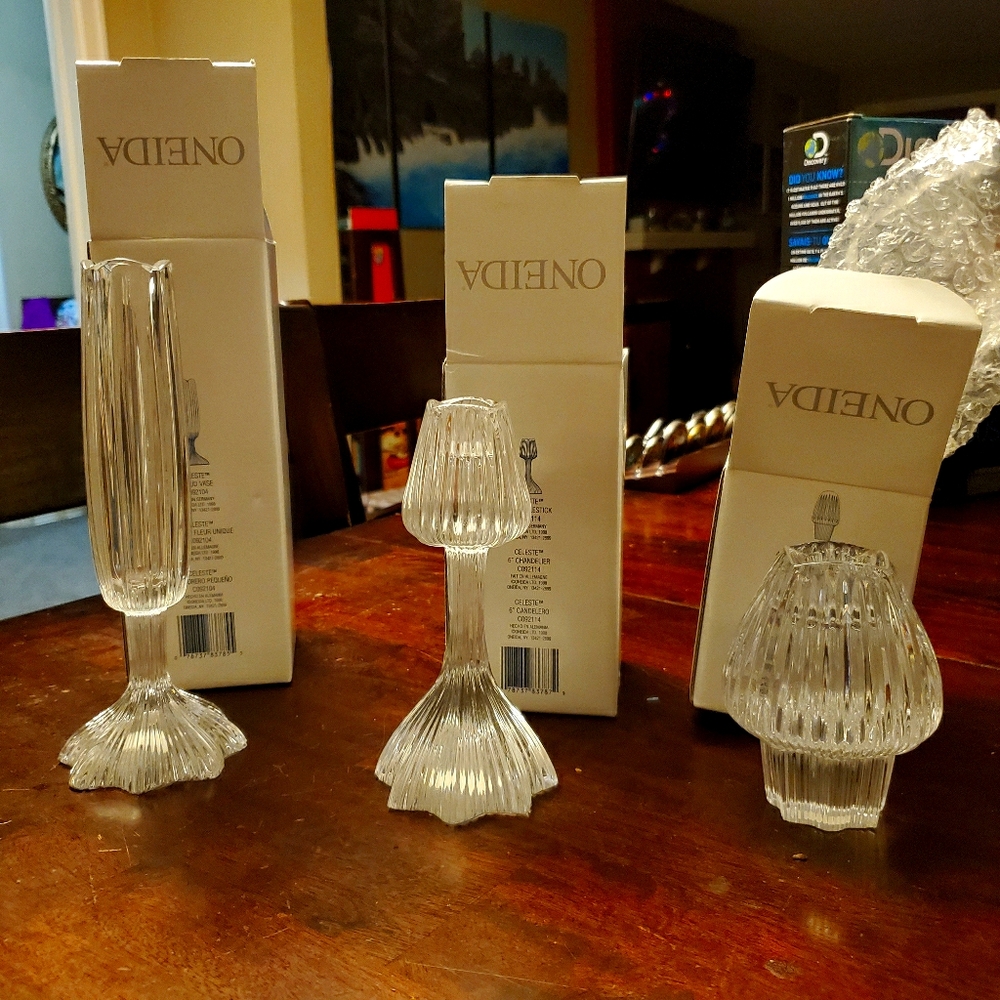 Crystal candlestick holders